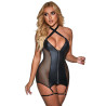 Subblime - 954444 Robe Sexy En Maille Cuir Noir S/M